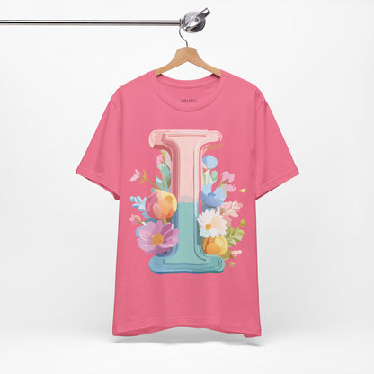 Natural Cotton Tee Shirt - Letters Collection - I Printify