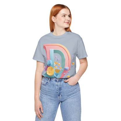 Natural Cotton Tee Shirt - Letters Collection - D Printify