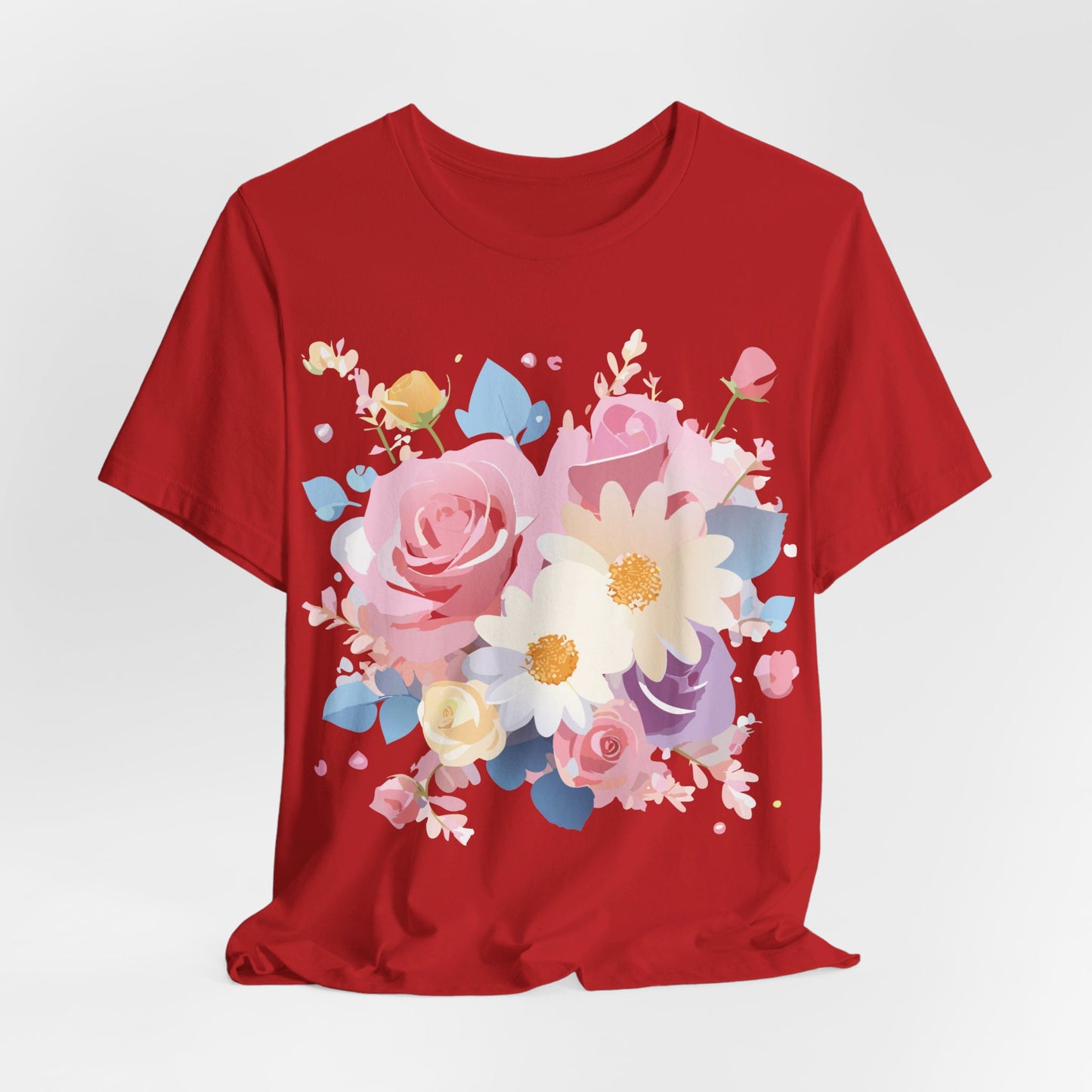 T-Shirt aus natürlicher Baumwolle mit Blumen