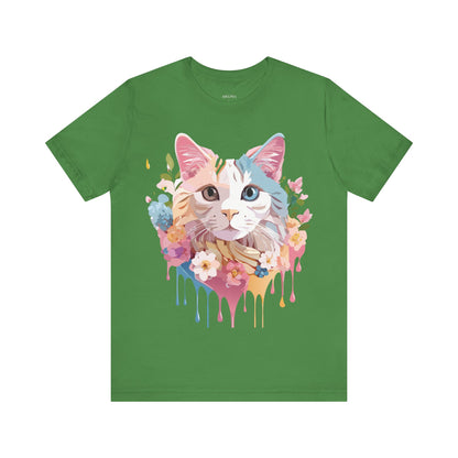 Natural Cotton Tee Shirt with Cat Printify