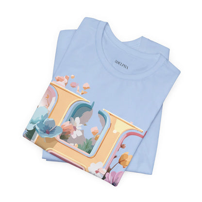 Natural Cotton Tee Shirt - Letters Collection - H Printify