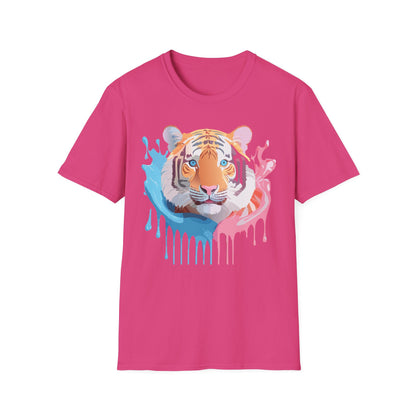 Tiger Shirt Unisex Animal Print Tee Gildan Softstyle 64000 Cotton