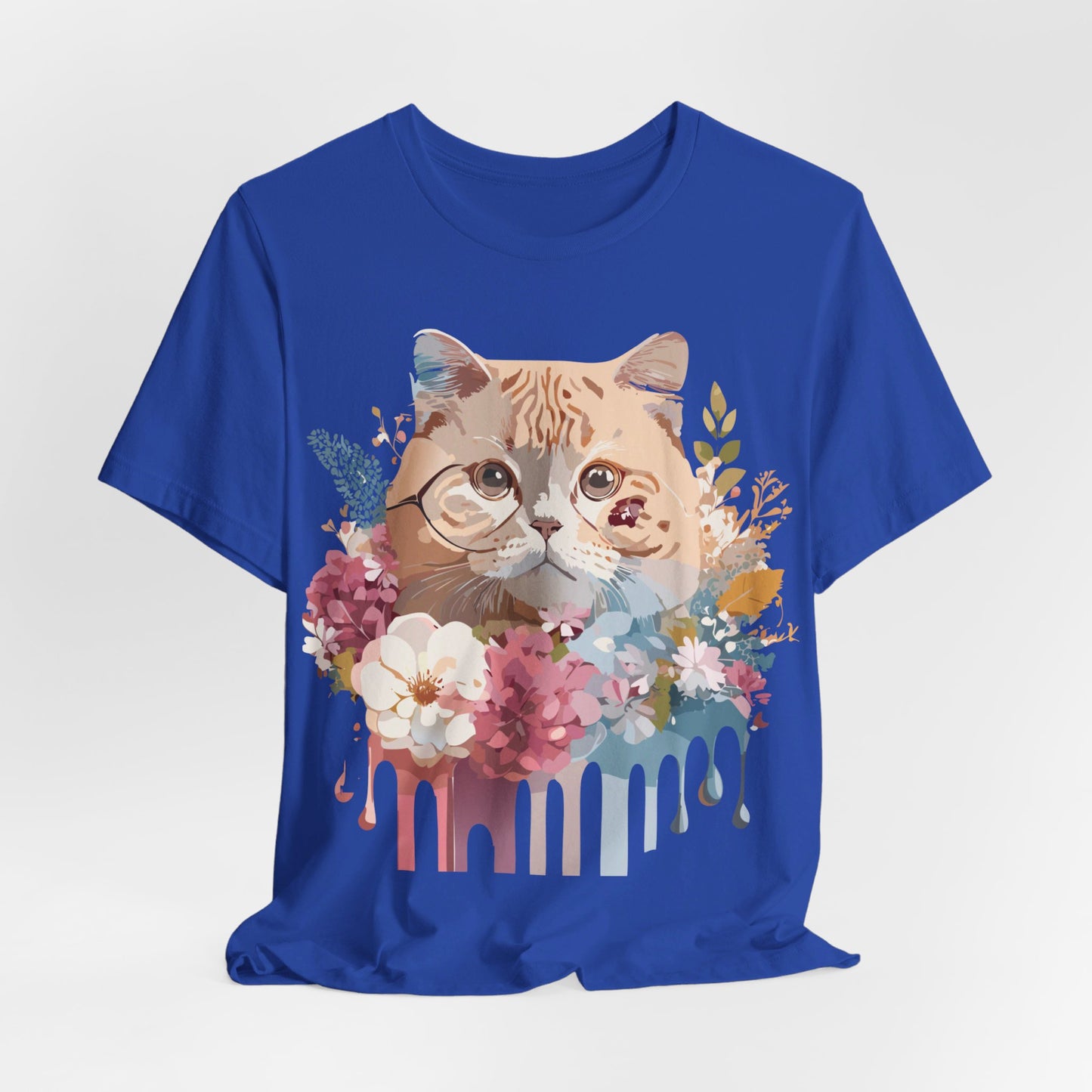 Natural Cotton Tee Shirt with Cat