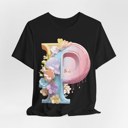 Natural Cotton Tee Shirt - Letters Collection - P Printify