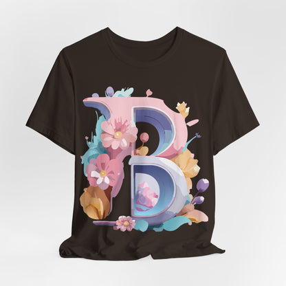 Natural Cotton Tee Shirt - Letters Collection - B Printify