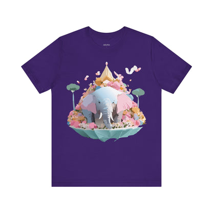 Natural Cotton Tee Shirt with Elephant Printify