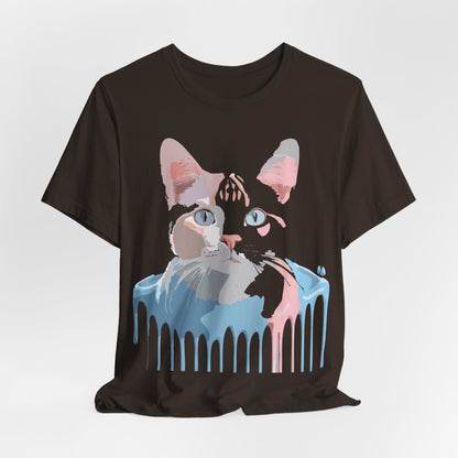 Natural Cotton Tee Shirt with Cat Printify