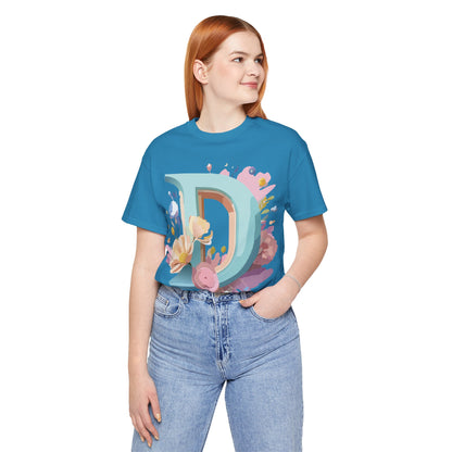 Natural Cotton Tee Shirt - Letters Collection - D Printify