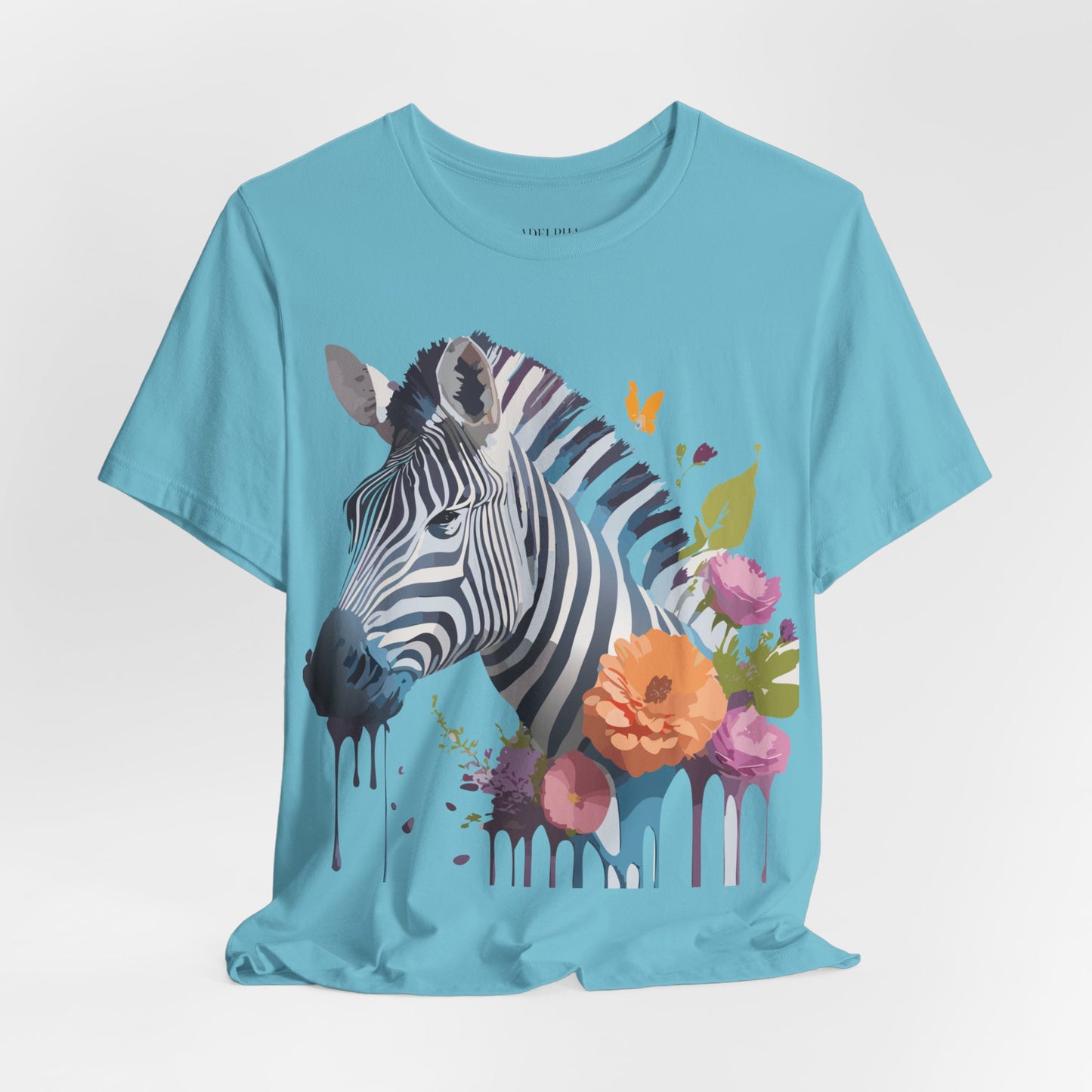 Natural Cotton Tee Shirt with Zebra