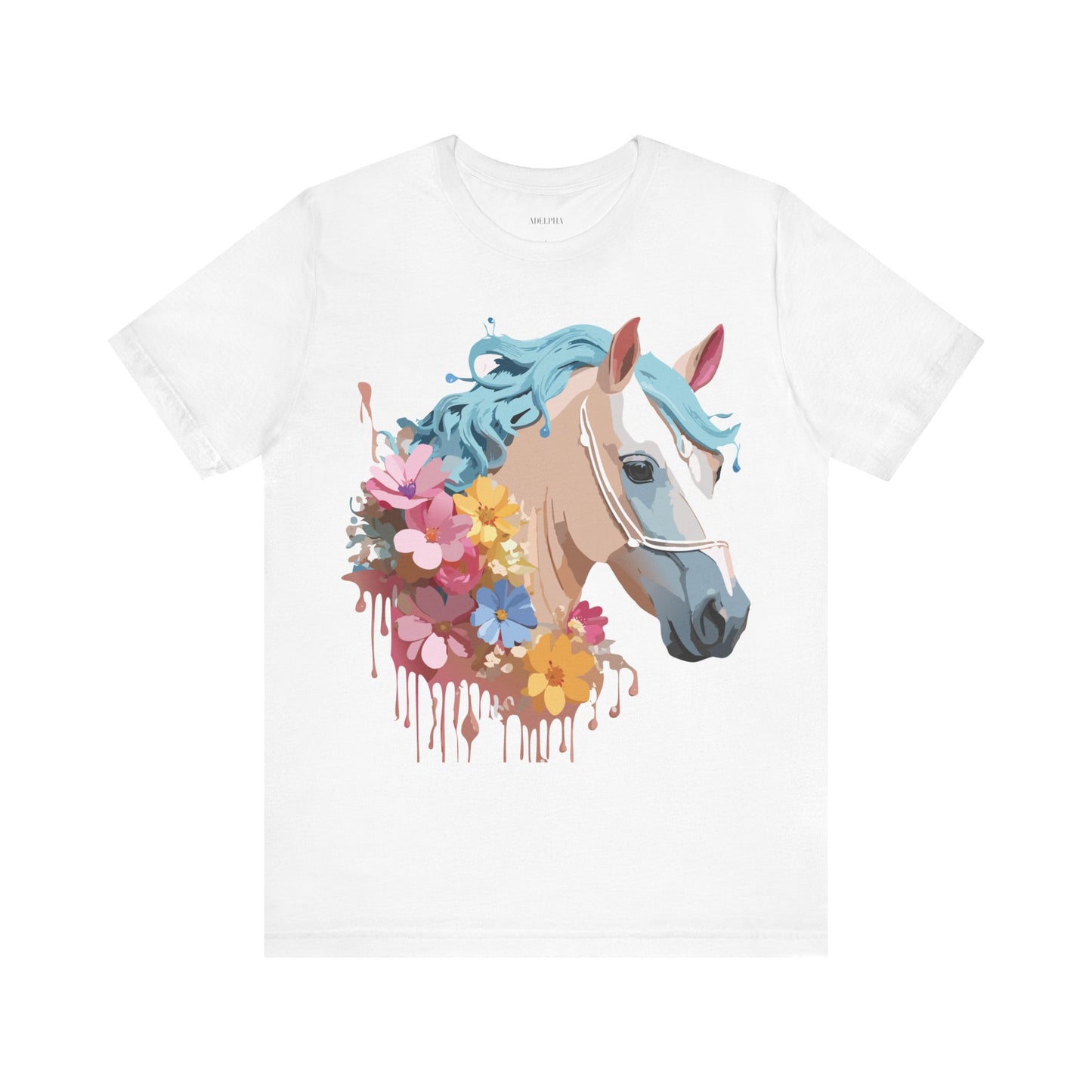 Natural Cotton Tee Shirt with Horse