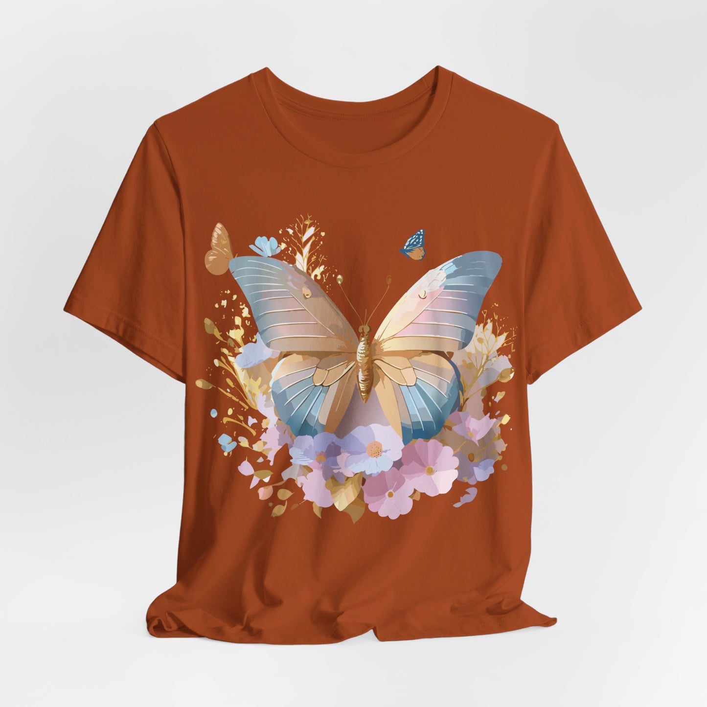 T-Shirt aus natürlicher Baumwolle mit Schmetterling