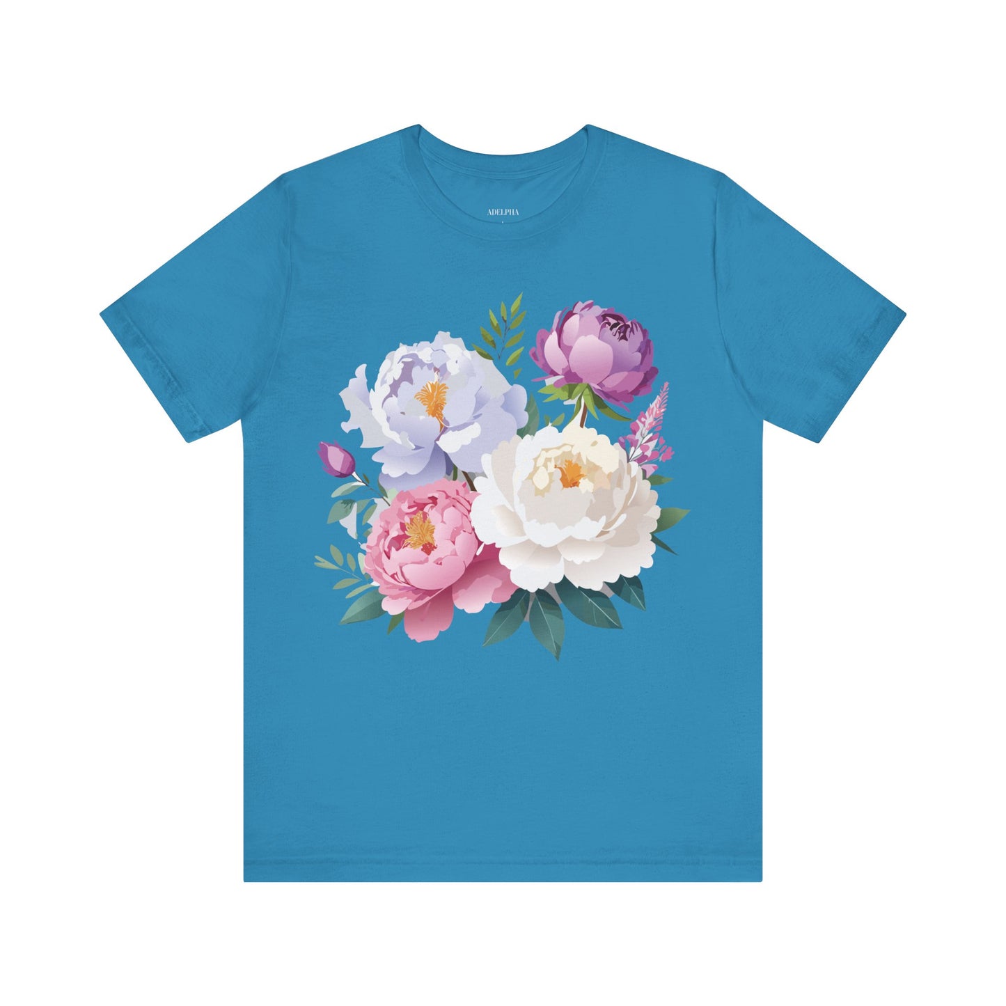 T-shirt en coton naturel avec fleurs