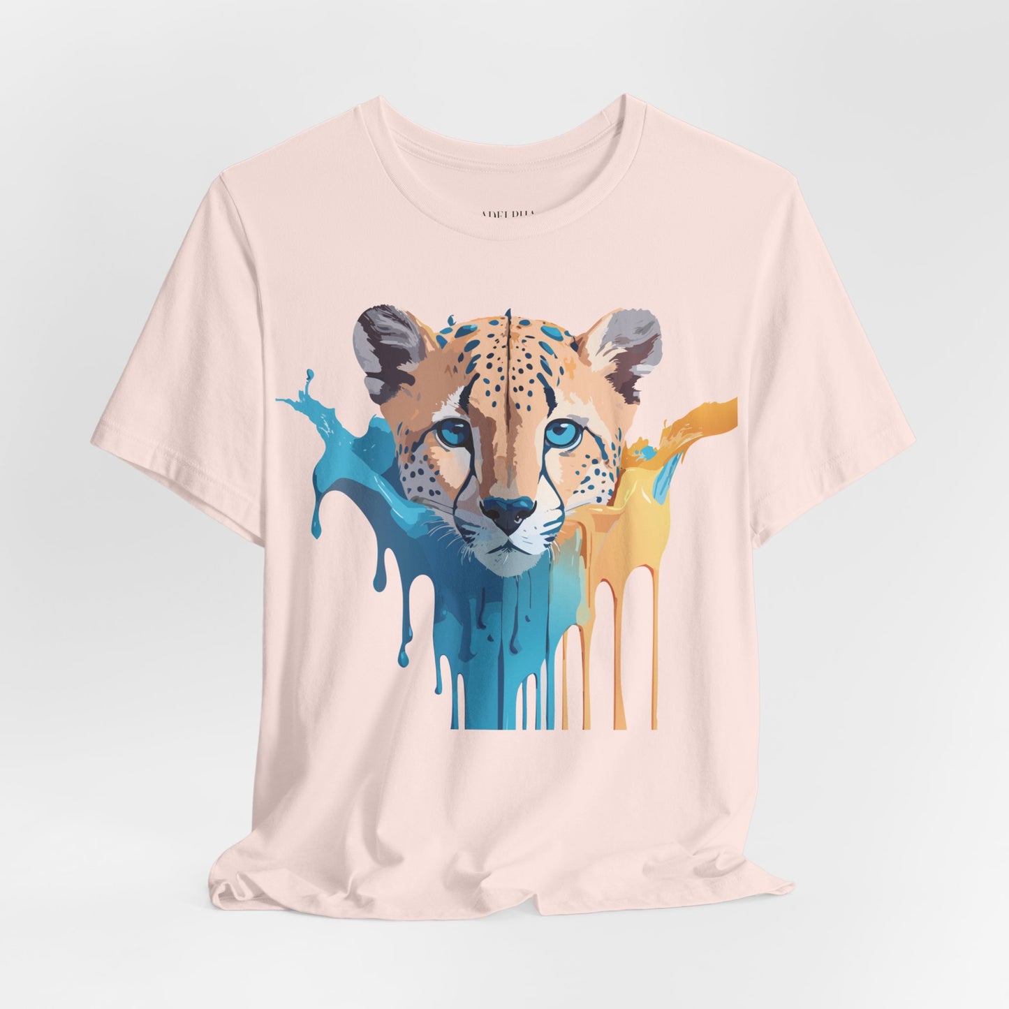 Natural Cotton Tee Shirt with Cheetah