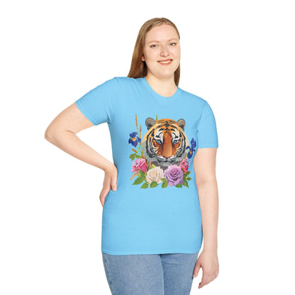 Unisex Tiger Shirt Softstyle Graphic Tee 100 Percent Cotton Apparel