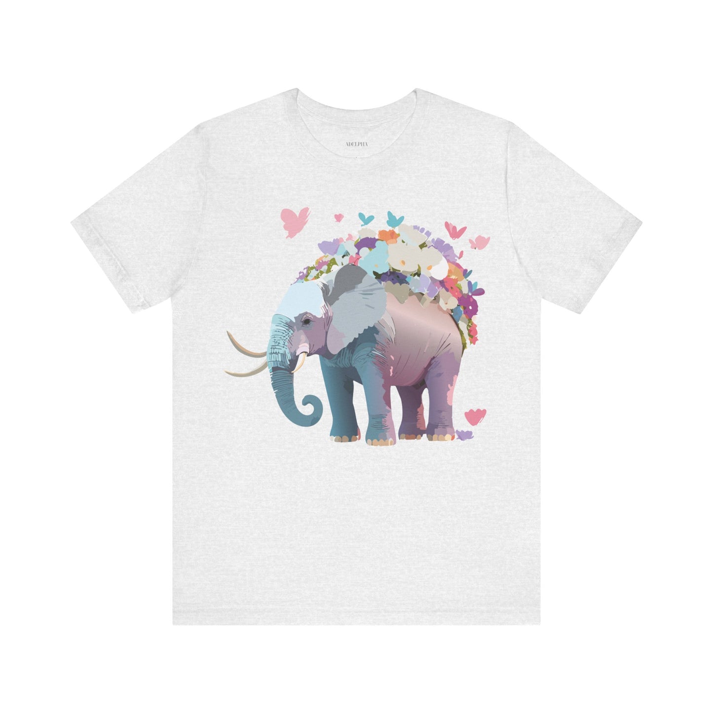 T-shirt en coton naturel avec motif éléphant