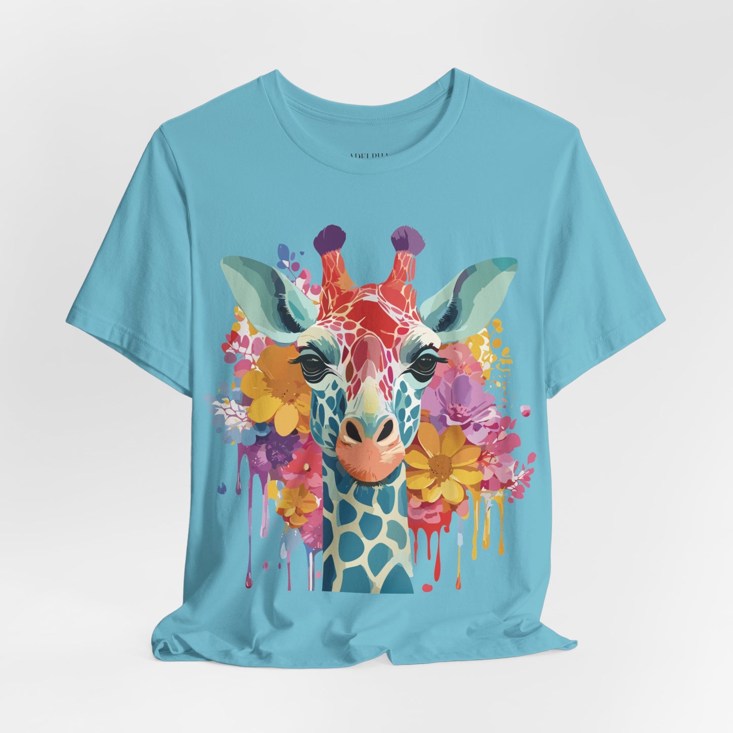 Natural Cotton Tee Shirt with Giraffe