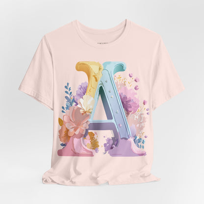 Natural Cotton Tee Shirt - Letters Collection - A Printify