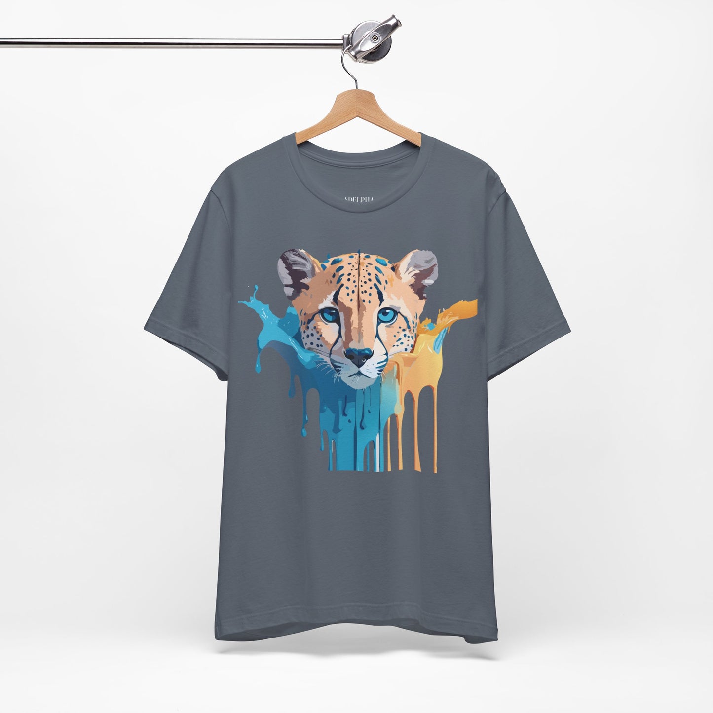 Natural Cotton Tee Shirt with Cheetah