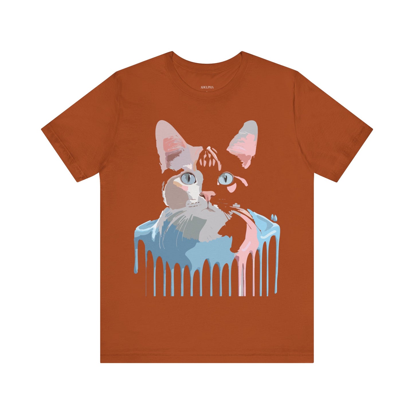 Natural Cotton Tee Shirt with Cat