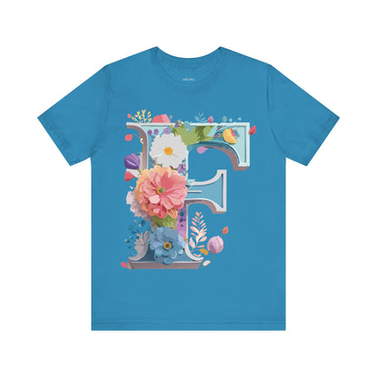 Natural Cotton Tee Shirt - Letters Collection - F Printify