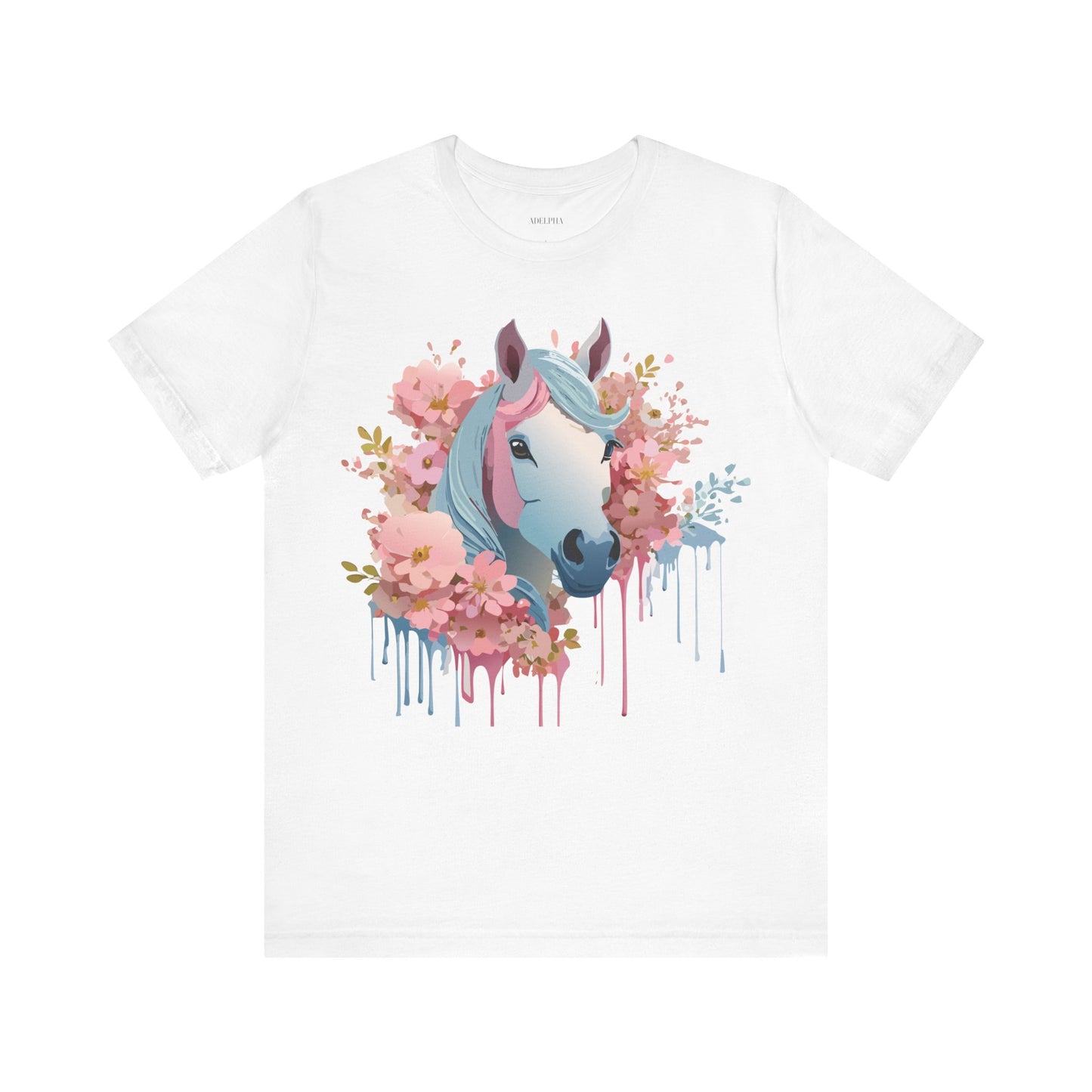 Natural Cotton Tee Shirt with Horse