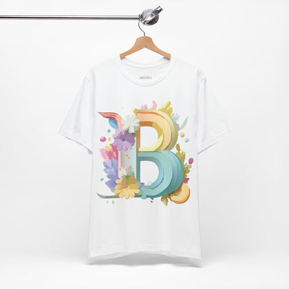 Natural Cotton Tee Shirt - Letters Collection - B Printify