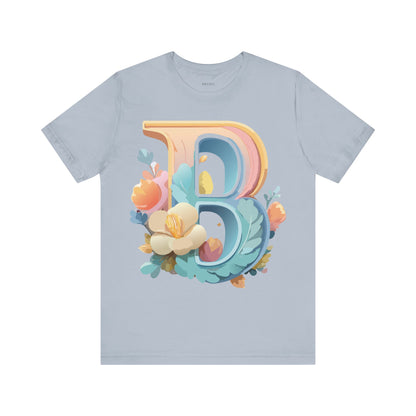 Natural Cotton Tee Shirt - Letters Collection - B Printify