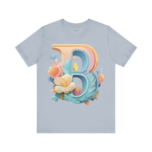 Natural Cotton Tee Shirt - Letters Collection - B