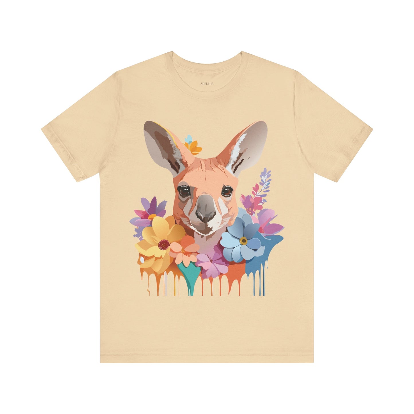 Natural Cotton Tee Shirt with Kangaroo