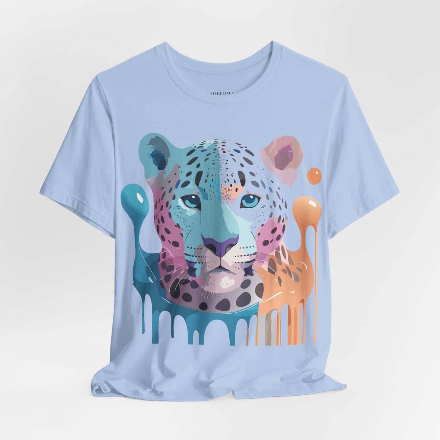 Natural Cotton Tee Shirt with Cheetah