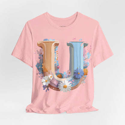 Natural Cotton Tee Shirt - Letters Collection - U Printify