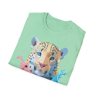 Unisex Cheetah Print Gildan Softstyle 64000 Short Sleeve T Shirt