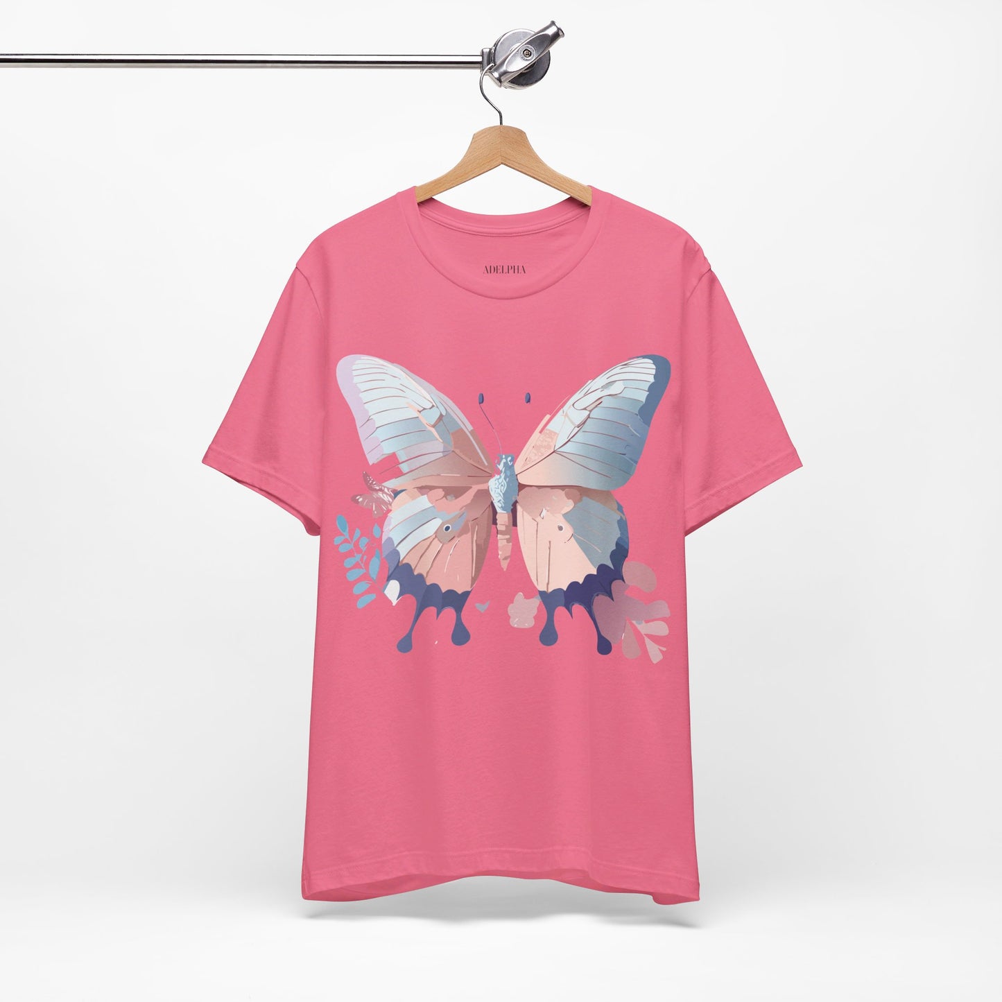 Natural Cotton Tee Shirt with Butterfly