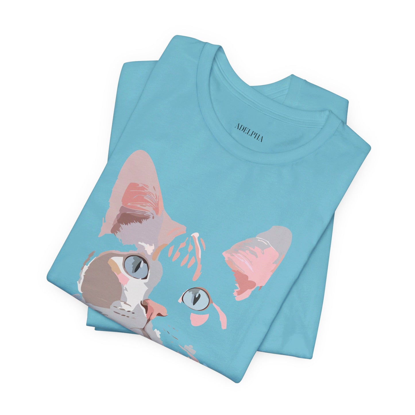 Natural Cotton Tee Shirt with Cat