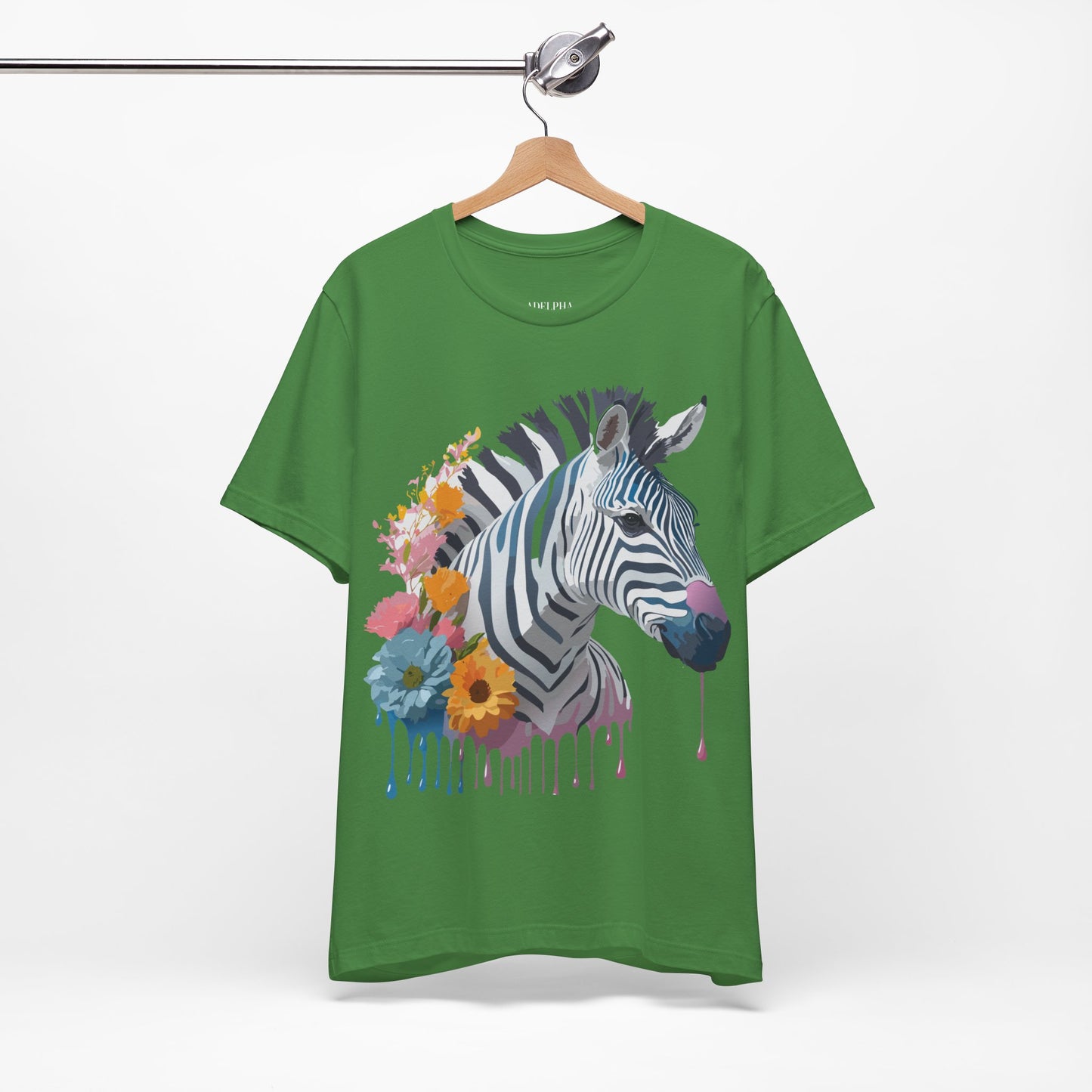 Natural Cotton Tee Shirt with Zebra