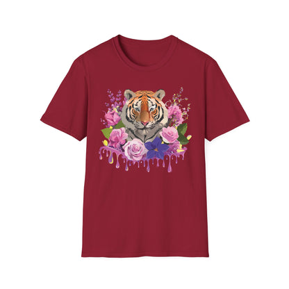 Tiger Print Shirt Unisex Animal Tee Softstyle Gildan 64000 Cotton