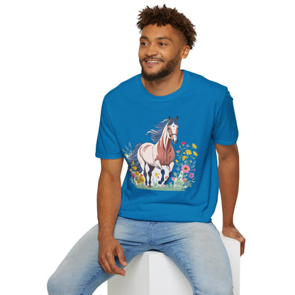 Unisex Horse Tee Softstyle Cotton Shirt With Animals Design Graphic