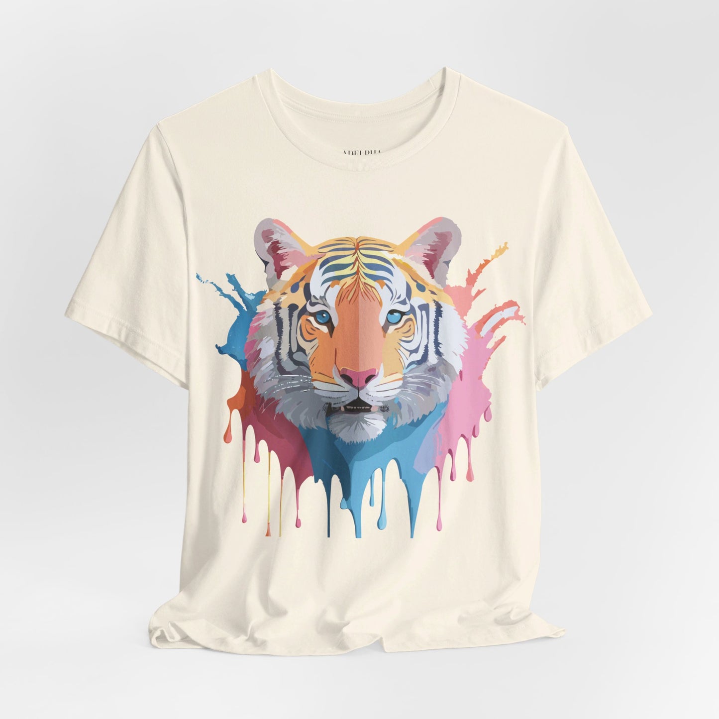 Natural Cotton Tee Shirt with Tiger