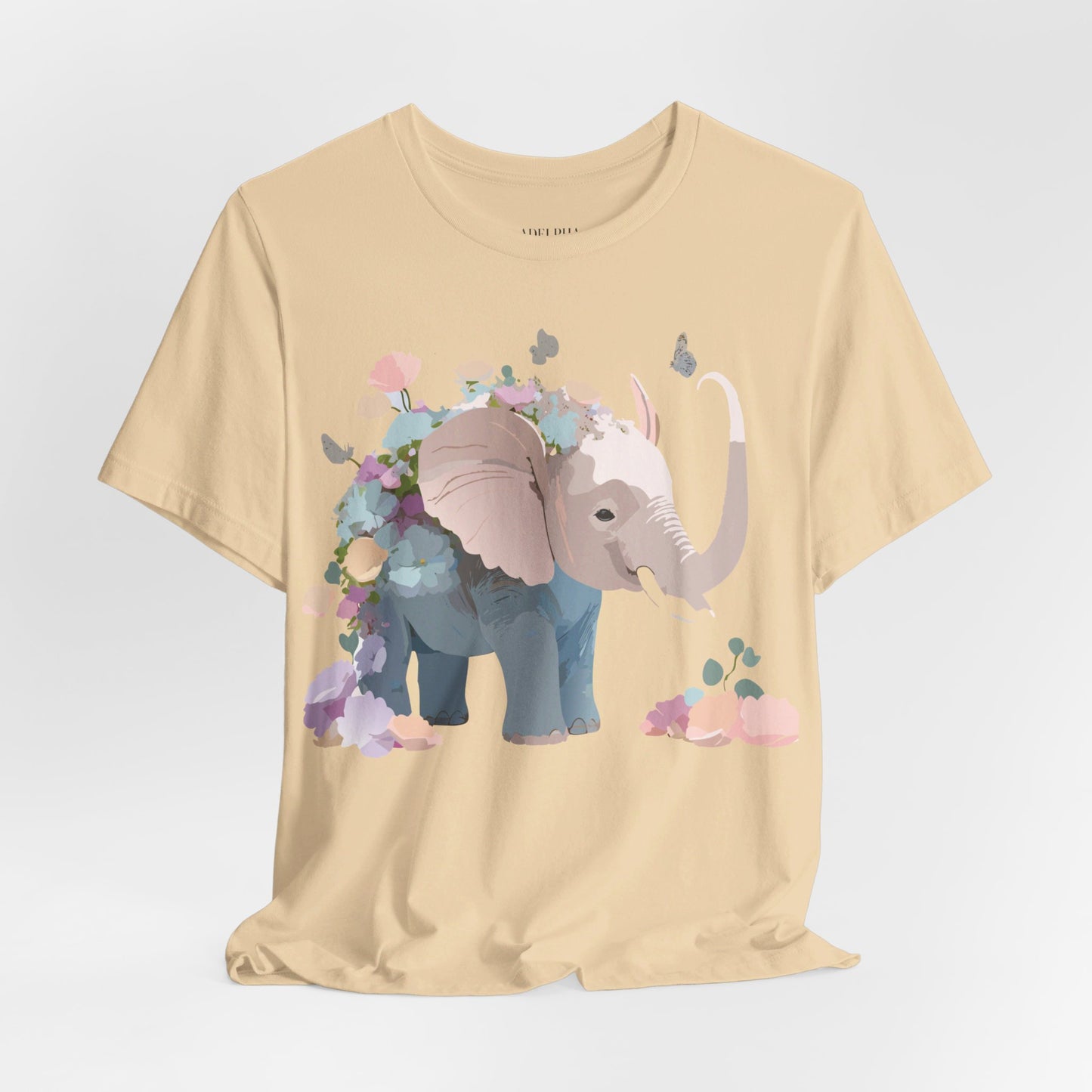 Natural Cotton Tee Shirt with Elephant