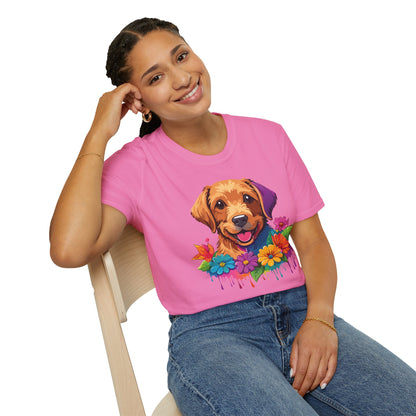 Unisex Dog Shirt With Animals Tee Softstyle Gildan 64000 Comfort Fit