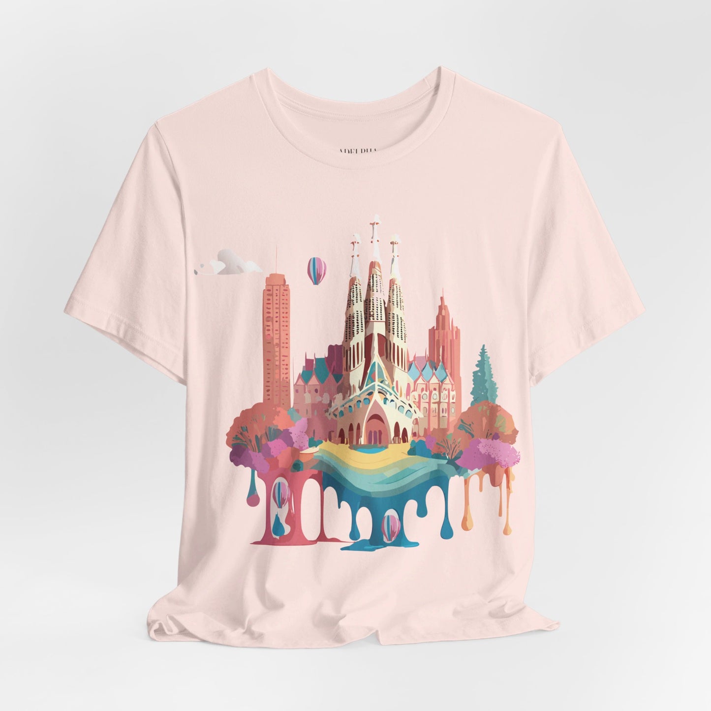 Natural Cotton Tee Shirt - Beautiful Places Collection - Barcelona