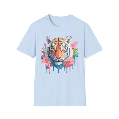 Tiger Print Unisex Softstyle T Shirt Short Sleeve Gildan 64000 Tee