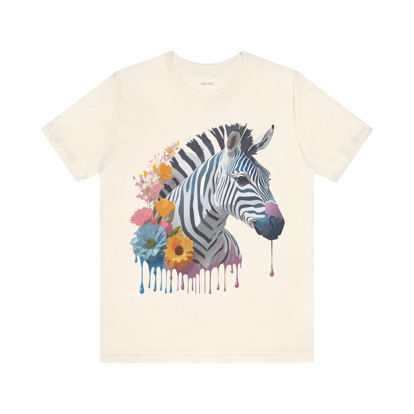 Natural Cotton Tee Shirt with Zebra