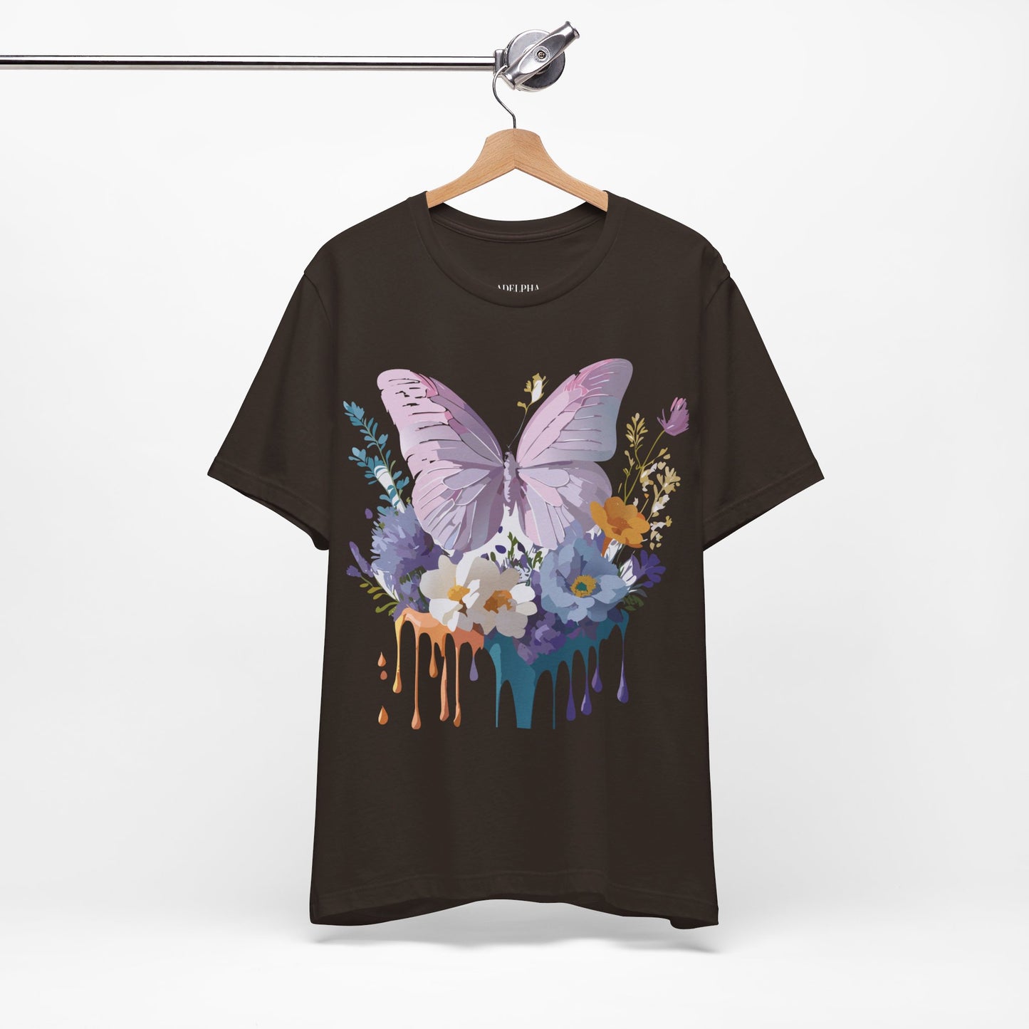 T-shirt en coton naturel avec papillon