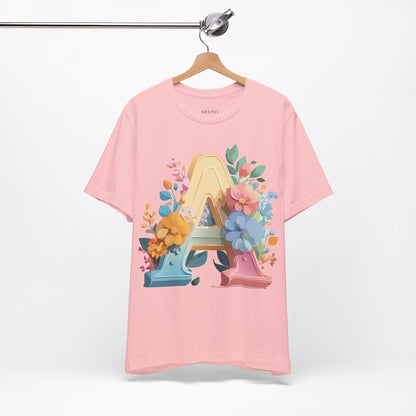 Natural Cotton Tee Shirt - Letters Collection - A Printify