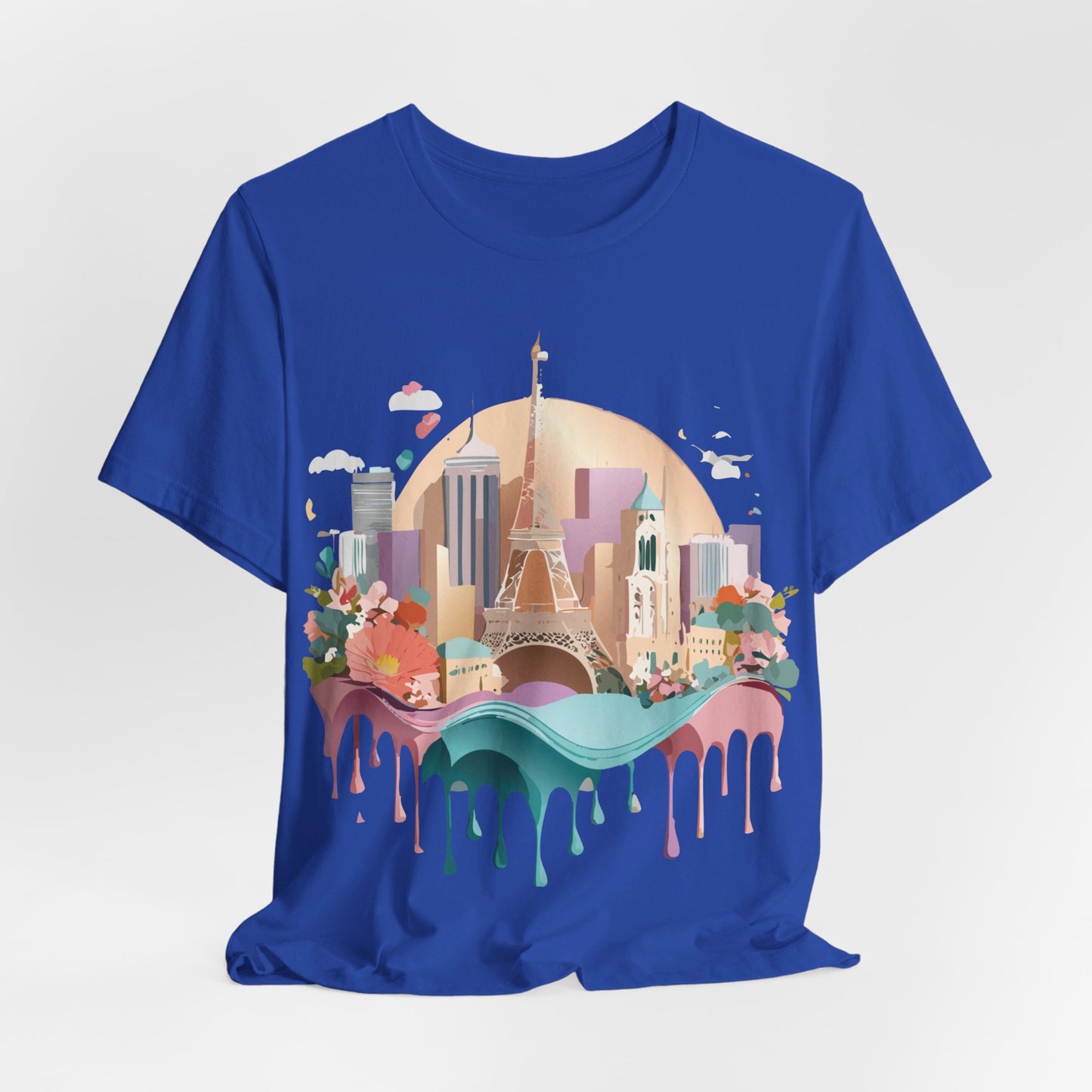 Natural Cotton Tee Shirt - Beautiful Places Collection - Paris Printify