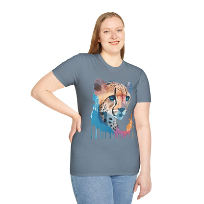 Cheetah Shirt Unisex Tee Softstyle Gildan 64000 100 Percent Ring Spun Cotton