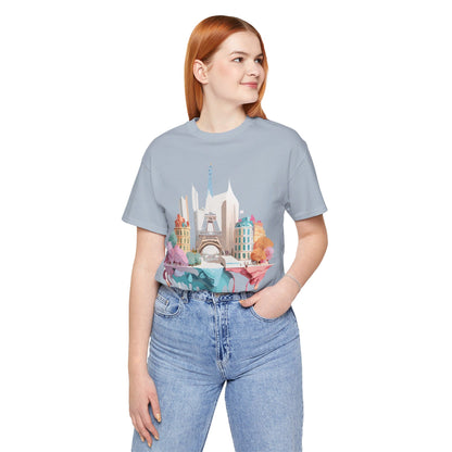 Natural Cotton Tee Shirt - Beautiful Places Collection - Paris Printify