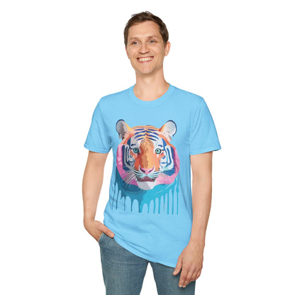 Tiger Print Unisex Softstyle Breathable Cotton Tee 64000 Gildan Shirt