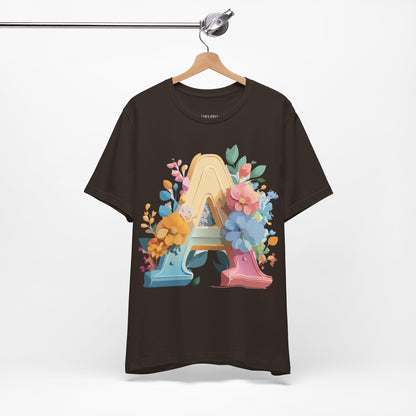 Natural Cotton Tee Shirt - Letters Collection - A Printify